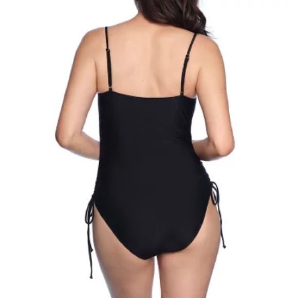 LOFT Black Women's Shirred Side‎ Tie
One-Piece Swimsuit NWT Women's
Size S - Picture 12 of 14